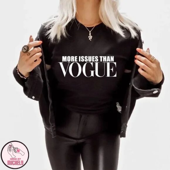 More issues than Vogue Graphic Black T-Shirt - Picture 1 of 5
